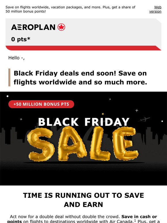 Air Canada Black Friday deals are in full swing, but not for long Milled