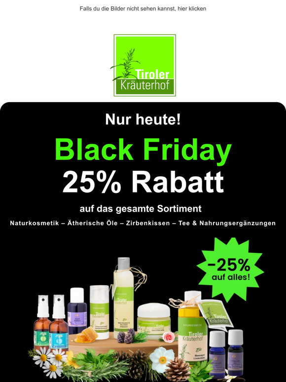 Nur heute 25% sparen: Black Friday hat begonnen!