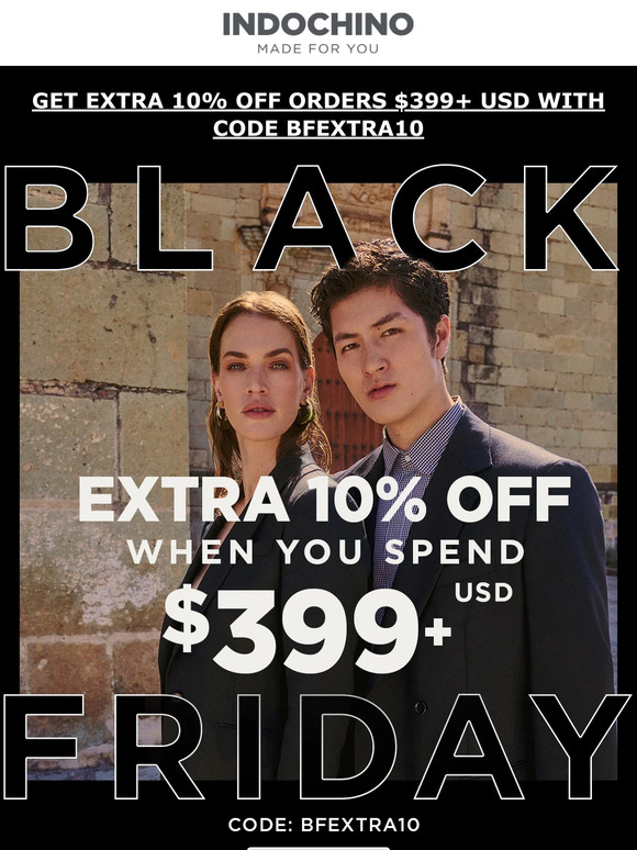 LIMITED TIME⏳ Take an extra 10% off orders $399+ USD