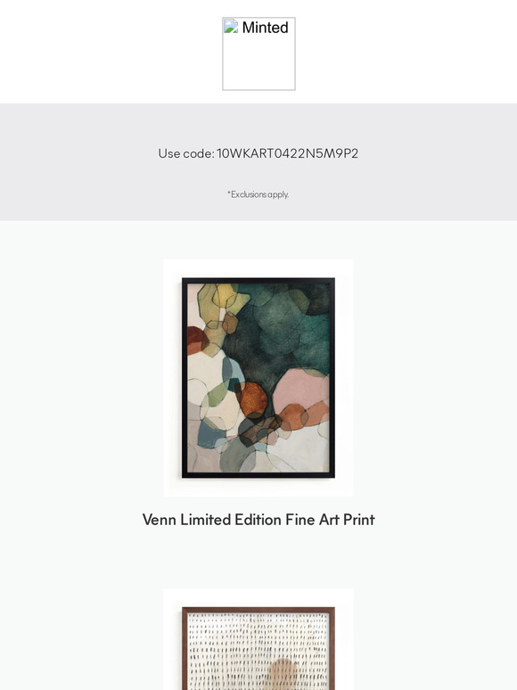 Enjoy 10% off your art.