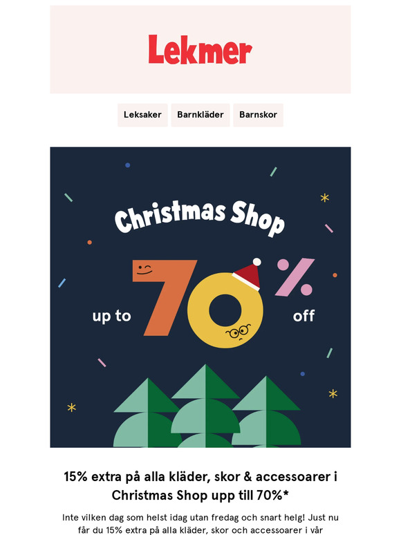 15% extra på alla kläder & skor i Christmas Shop 💥