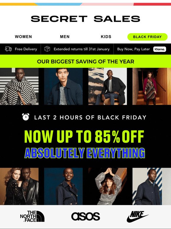 Last 2 hours of BLACK FRIDAY! Now up to 85% off EVERYTHING