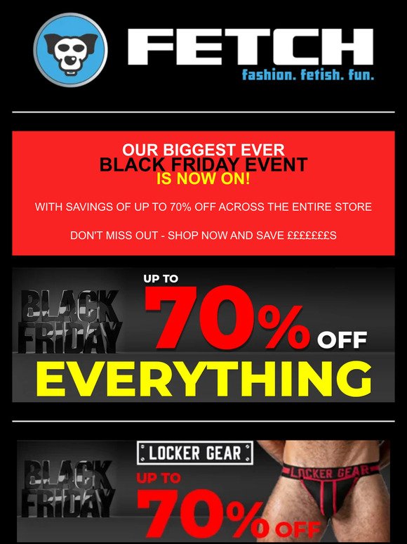UP TO 70% OFF EVERYTHING THIS BLACK FRIDAY!