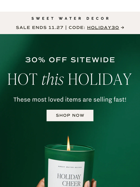 🚨 Hurry! 30% OFF holiday styles selling fast. ☃️