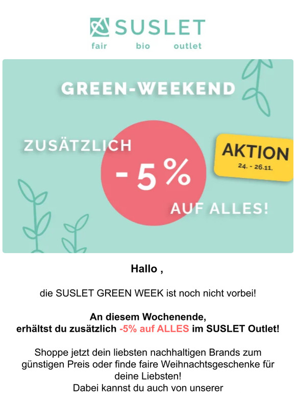 📣 -5% Extra-Rabatt auf ALLES bis Sonntag