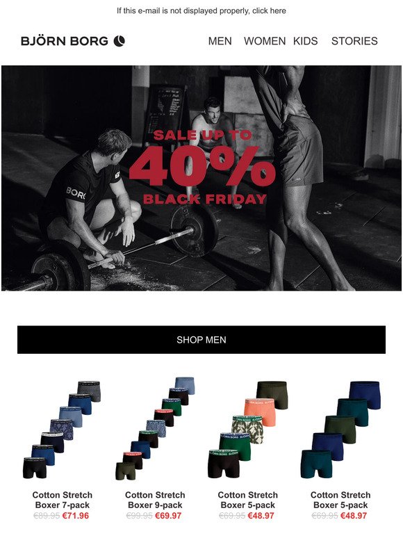 Black Friday Deals Are Here! 💥 Save up to 40% at Björn Borg
