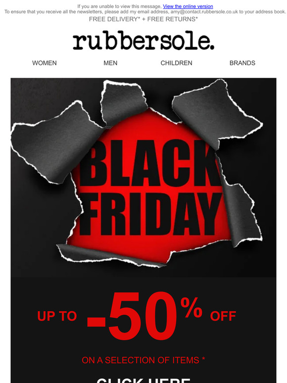 Black Friday: it’s the big day! Up to 50% off selected items with Free Delevery