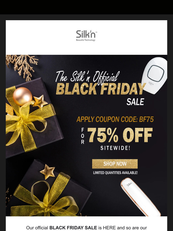 Get an amazing 75% discount on all Silk'n products!