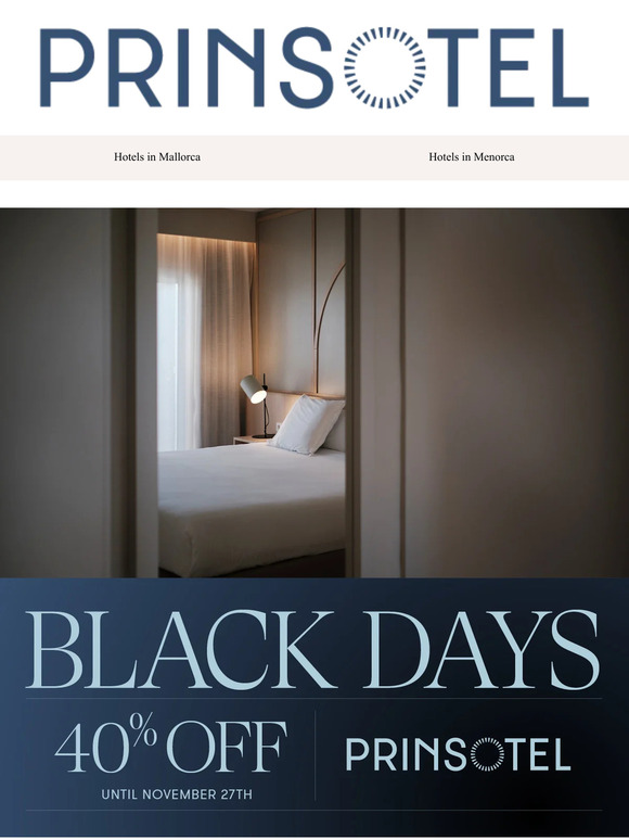 Today is Black Friday! 40% OFF for your next holidays 🌴