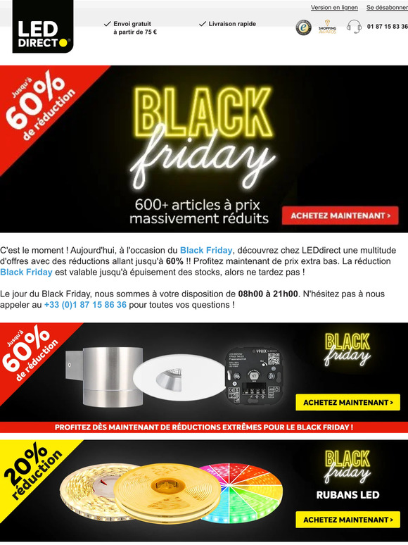 Réductions Black Friday de 10% à 60% sur de nombreux articles !