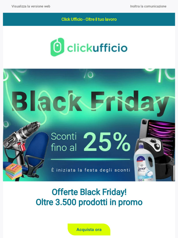 Black Friday! Sconto 25% su migliaia di prodotti!