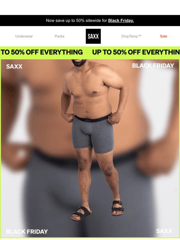 SAXX Underwear: Black Friday just got better: up to 50% off everything 🔥