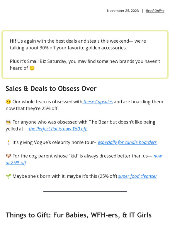 Sales to Snag: 25% off Little Beasts, 30% off Aurate and $50 off Our Place