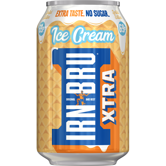 Barrs Irn Bru Xtra Ice Cream Limited Edition 330ml 69p (24 Pack) image