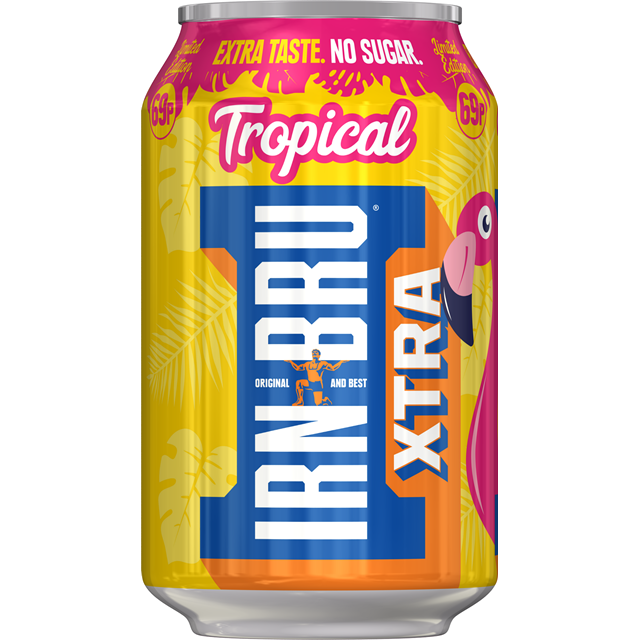 Barrs Irn Bru Xtra Tropical Limited Edition 330ml 69p (24 Pack) image