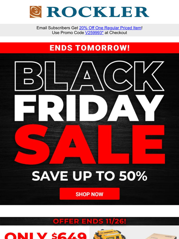Black Friday Deals Are Coming to a Close - Ends Tomorrow