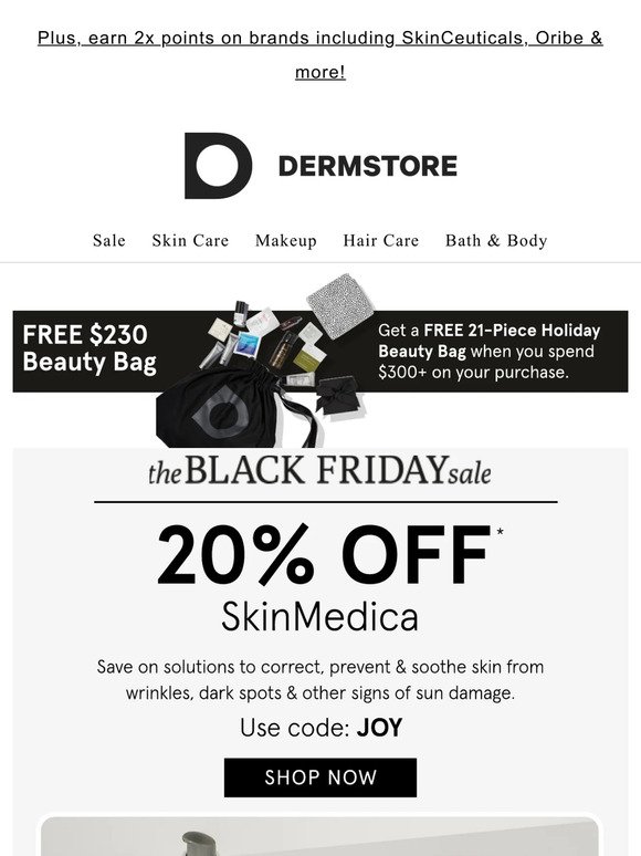 20% off SkinMedica — The Black Friday Sale is almost over