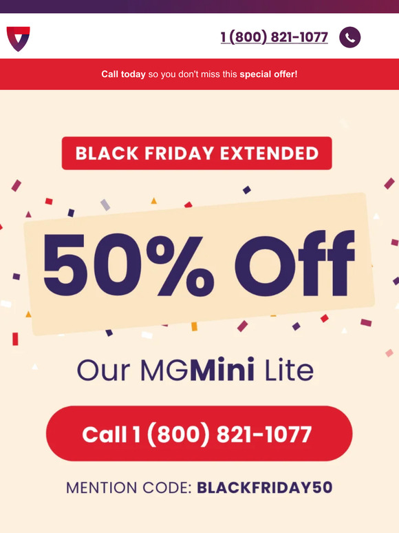 Black Friday Deals Extended! Get 50% off the MGMini Lite!