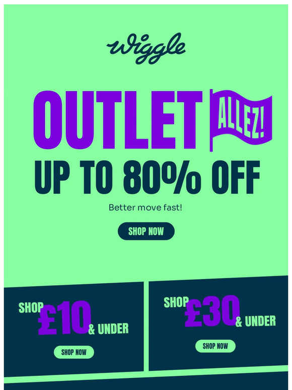 Outlet prices slashed - up to 80% off