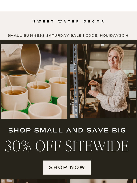 Save 30% when you shop small! 🕯️✨