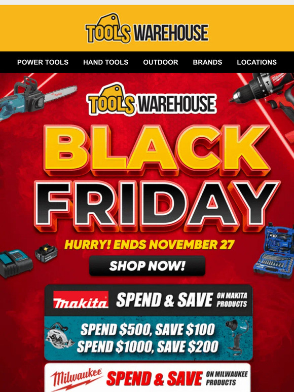 Tools Warehouse 🔧 Tools Warehouse's Biggest SALE Of The Year! ⏰ You