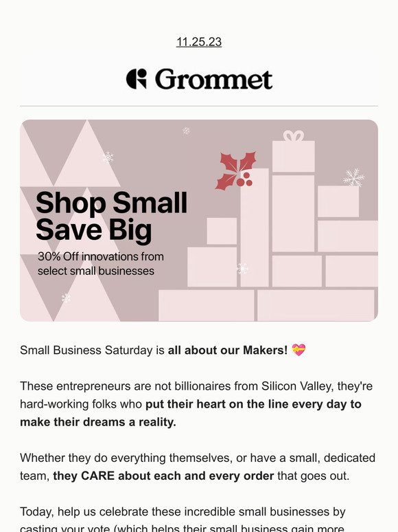💝 Small Biz Saturday: 30% off for a limited-time