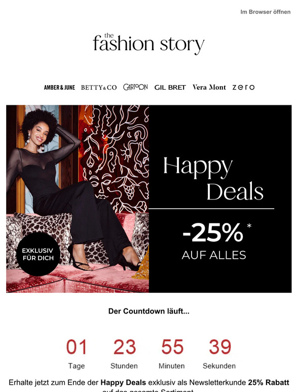 Happy Deals 25% Rabatt - nur noch kurze Zeit exklusiv für dich