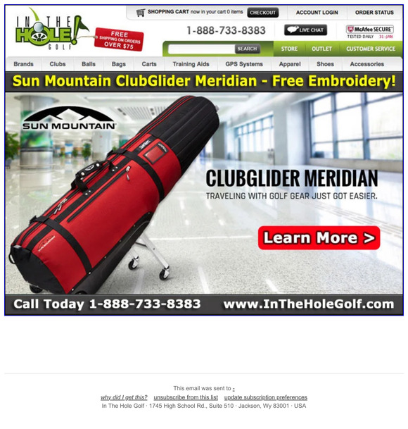 Sun Mountain ClubGlider Meridian Travel Bags - BLACK FRIDAY SALE