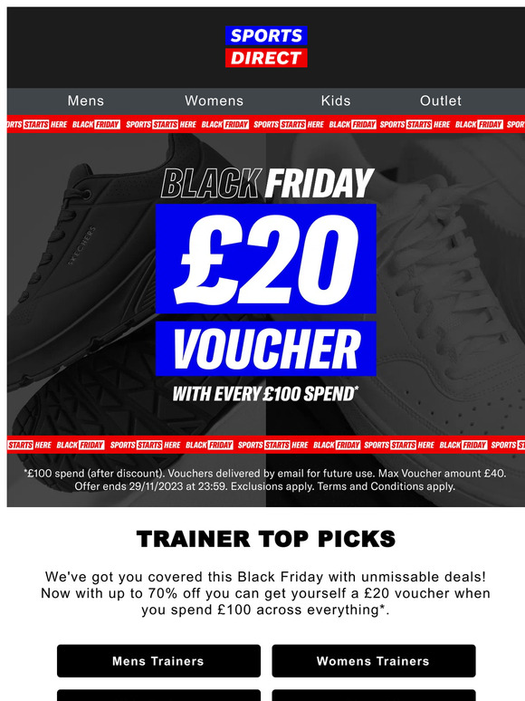 UP TO 70% OFF Trainers + £20 Voucher = 🤝