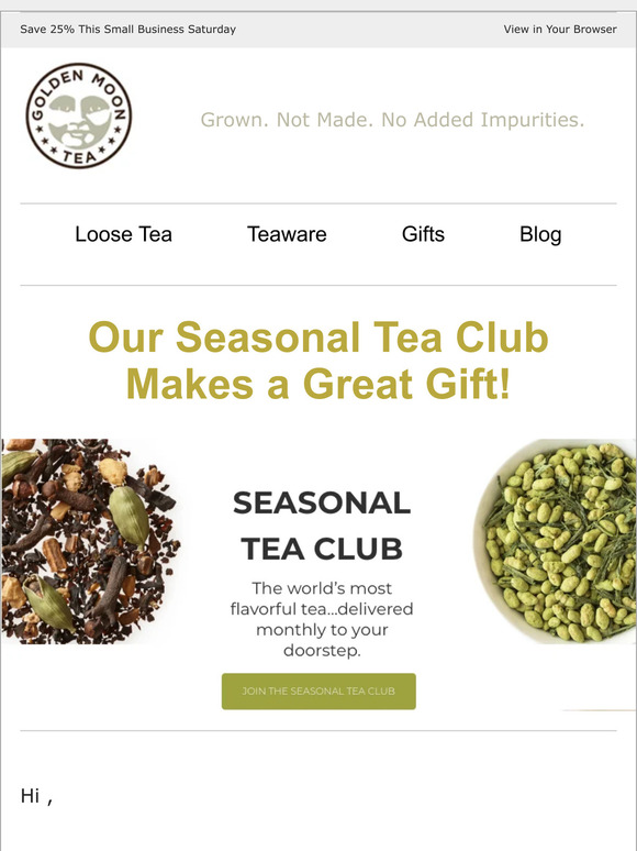 Our Seasonal Tea Club Makes a Great Gift!