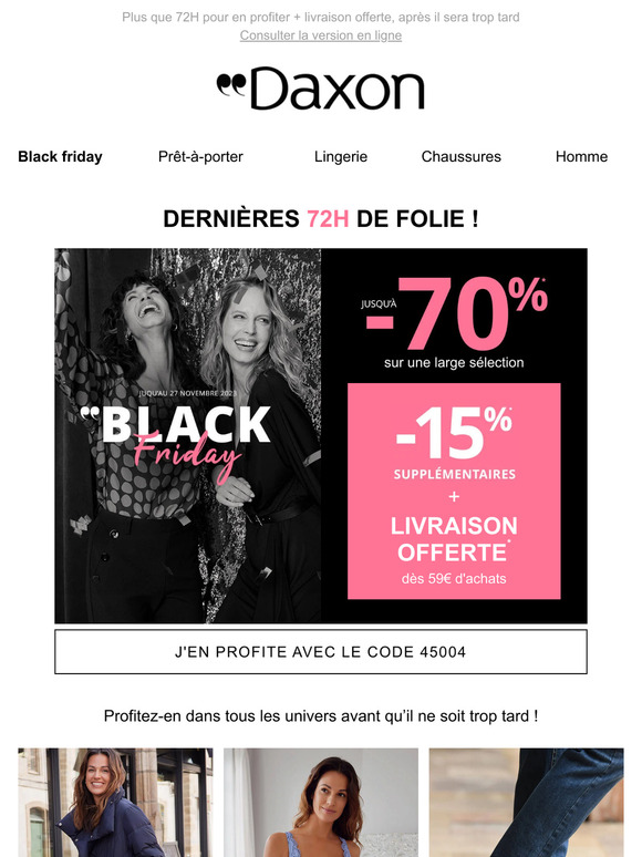 Black Friday jusqu’à -70% + 15% supp’ pour nos abonnées !