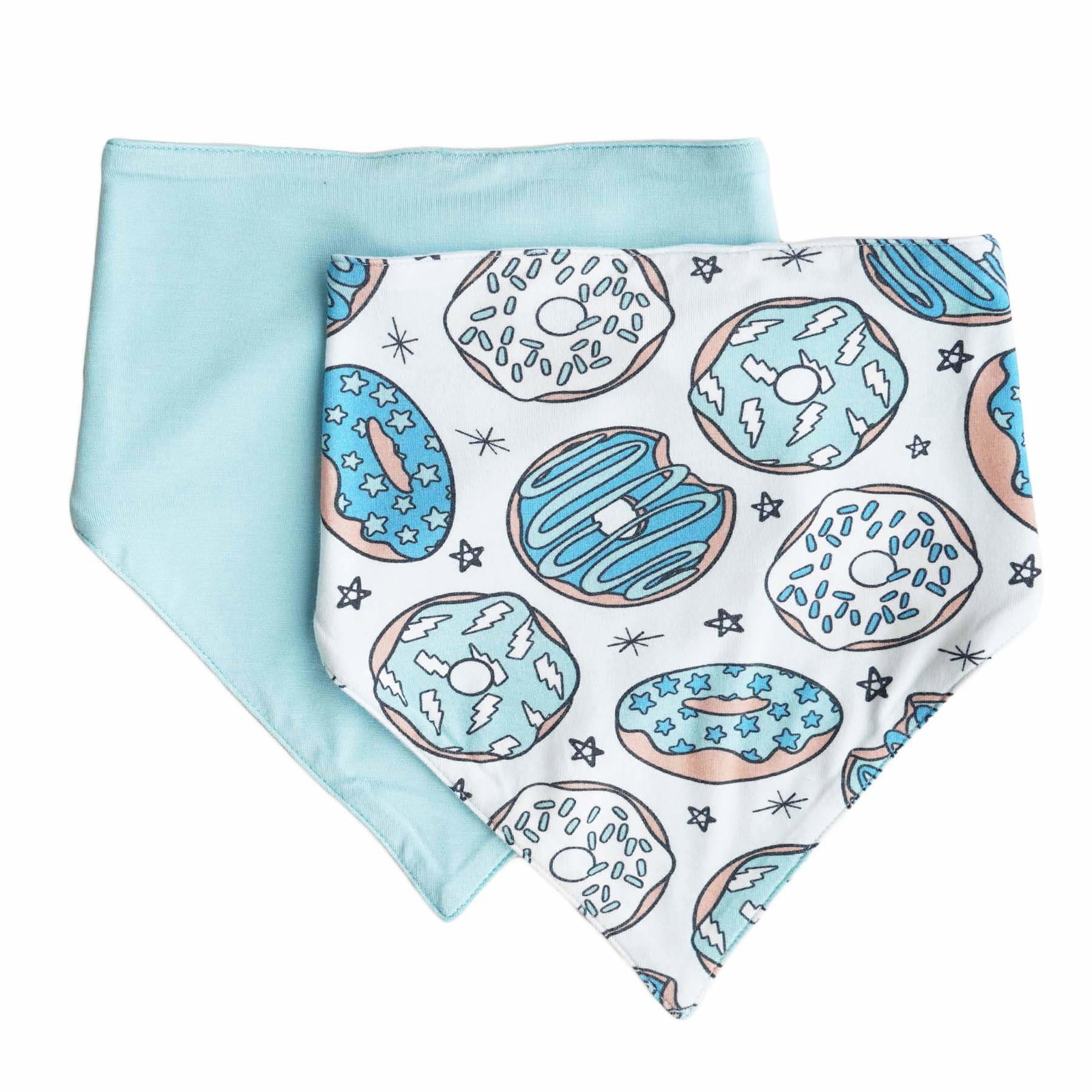 Image of Donut Shop 2pc Bandana Bibs | Blue