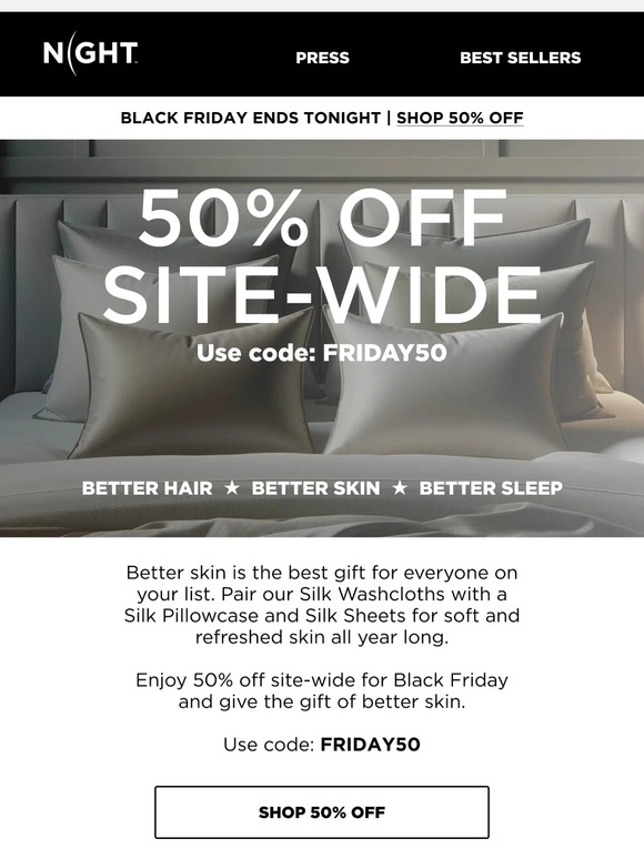 ✨ BLACK FRIDAY 50% OFF ENDS TONIGHT