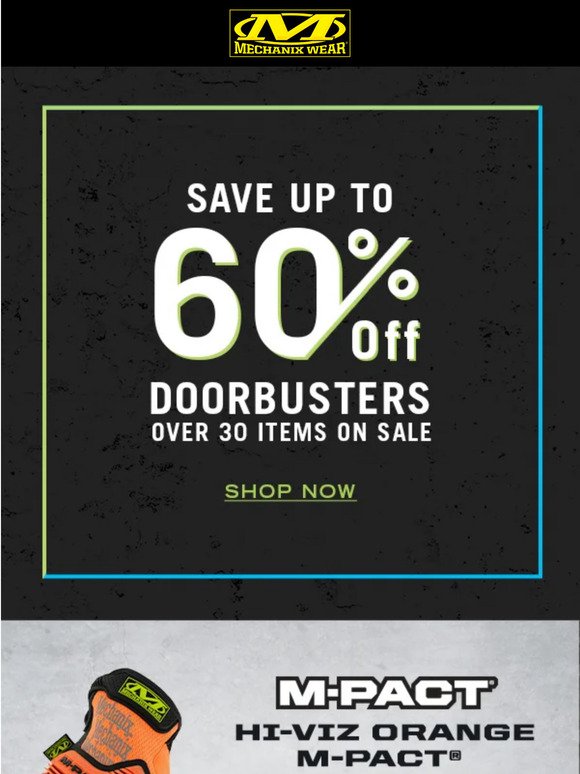 Doorbusters Deals - Up to 60% off– Stock up!