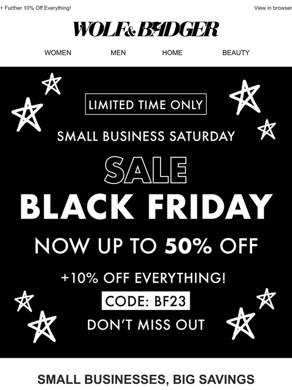 Shop Small, Save Big | Up to 50% Off Today