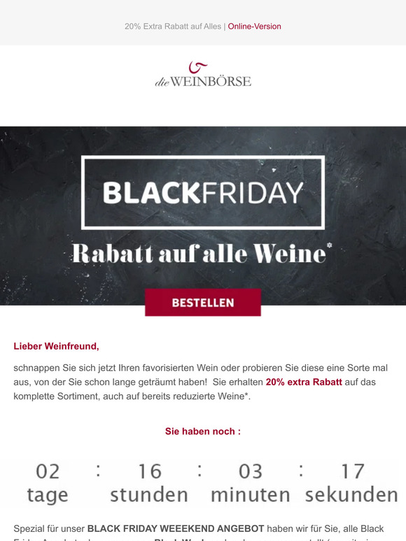 Black Friday - Weekend Angebot