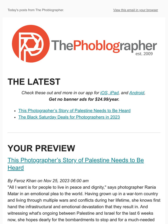 The Daily Phoblographer for 11/25/2023
