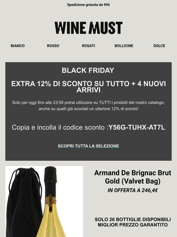 ⚫Black Friday 💣 SOLO PER OGGI SCONTO 12% SU TUTTO IL SITO!!