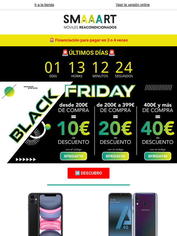 📢 Últimos días para aprovechar el Black Friday SMAAART: ¡hasta 40 € de descuento!