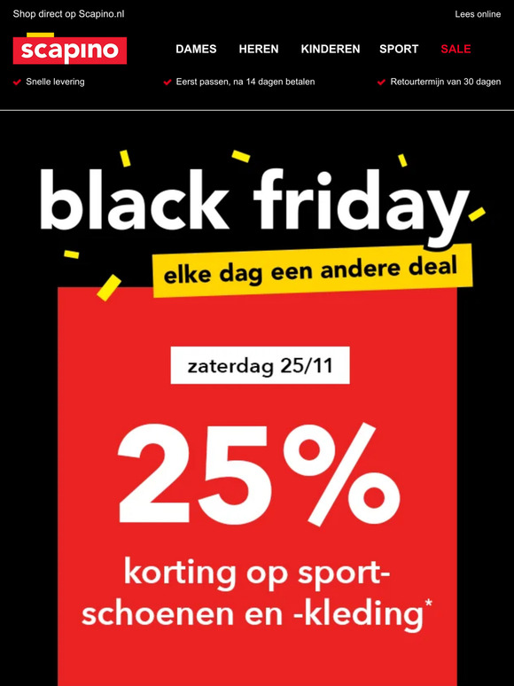 Dagdeal: -25% op sportschoenen en -kleding