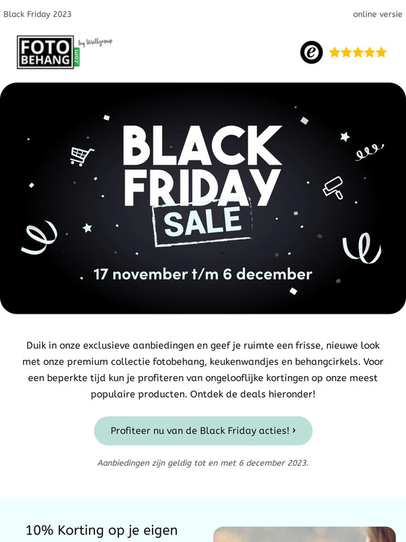 Mis de korting op fotobehang niet!