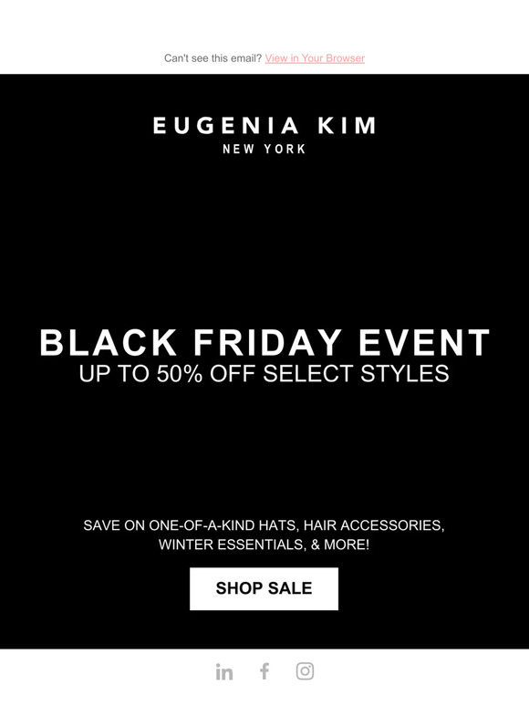 Eugenia Kim Black Friday Event