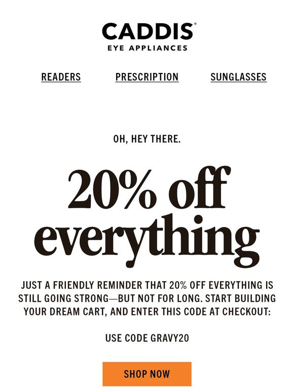 Sitewide 20% off ends soon