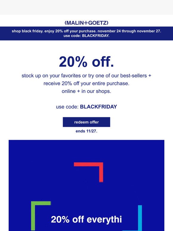 don’t miss out on 20% off.