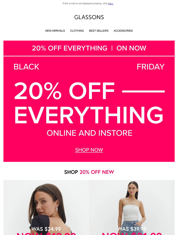 20% OFF ENDS TONIGHT
