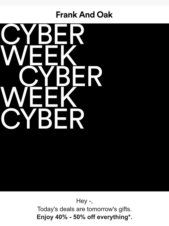 40% - 50% off everything starts NOW