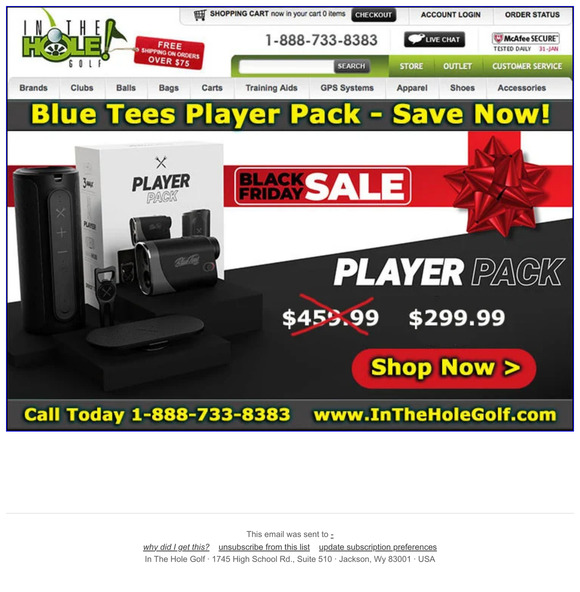 ⛳ Blue Tees Golf Player Pack - ON SALE - Black Friday Golf Deals