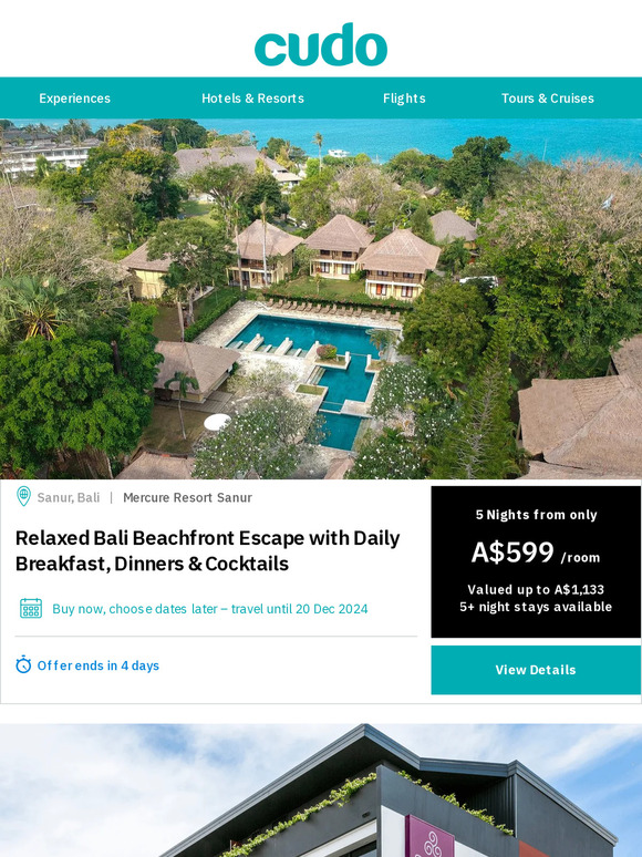 You need a holiday! We have deals in Bali, Brisbane, Thailand & Melbourne