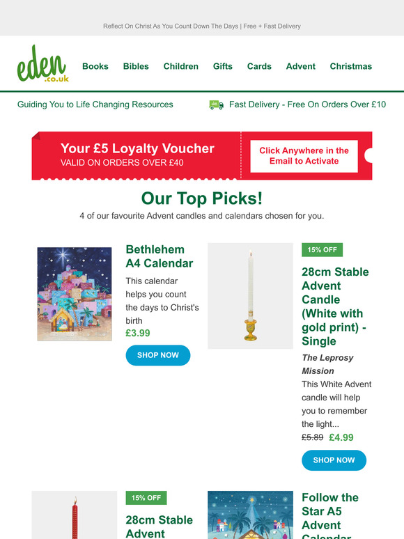 ⏳ There's Still Time! | Advent Candles & Calendars Available Today | £5 Voucher