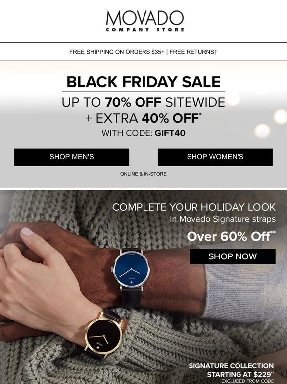 Movado black friday on sale deals